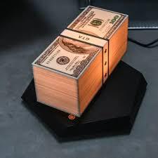 Magnetic Levitation Game Cash Lamp 360° Rotating Floating Money Stack with 3 Color Modes Touch Base, USB Powered Mini GTA Style
